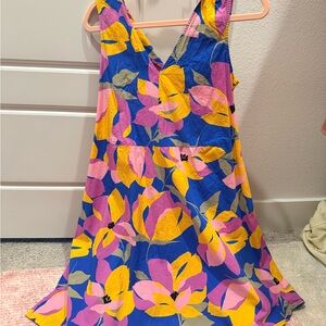 Ann Taylor Multicolor Floral V-Neck Dress